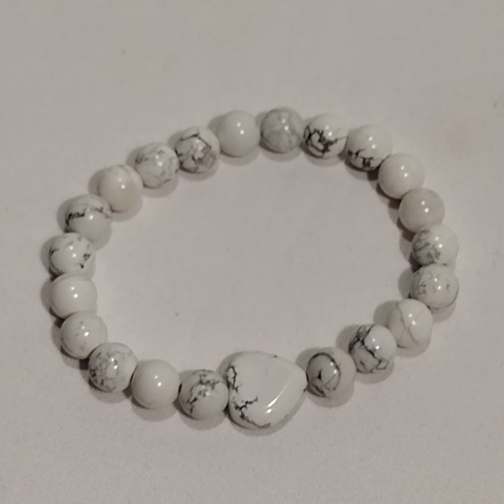 Natural Stone Stretch Bracelet Howlite